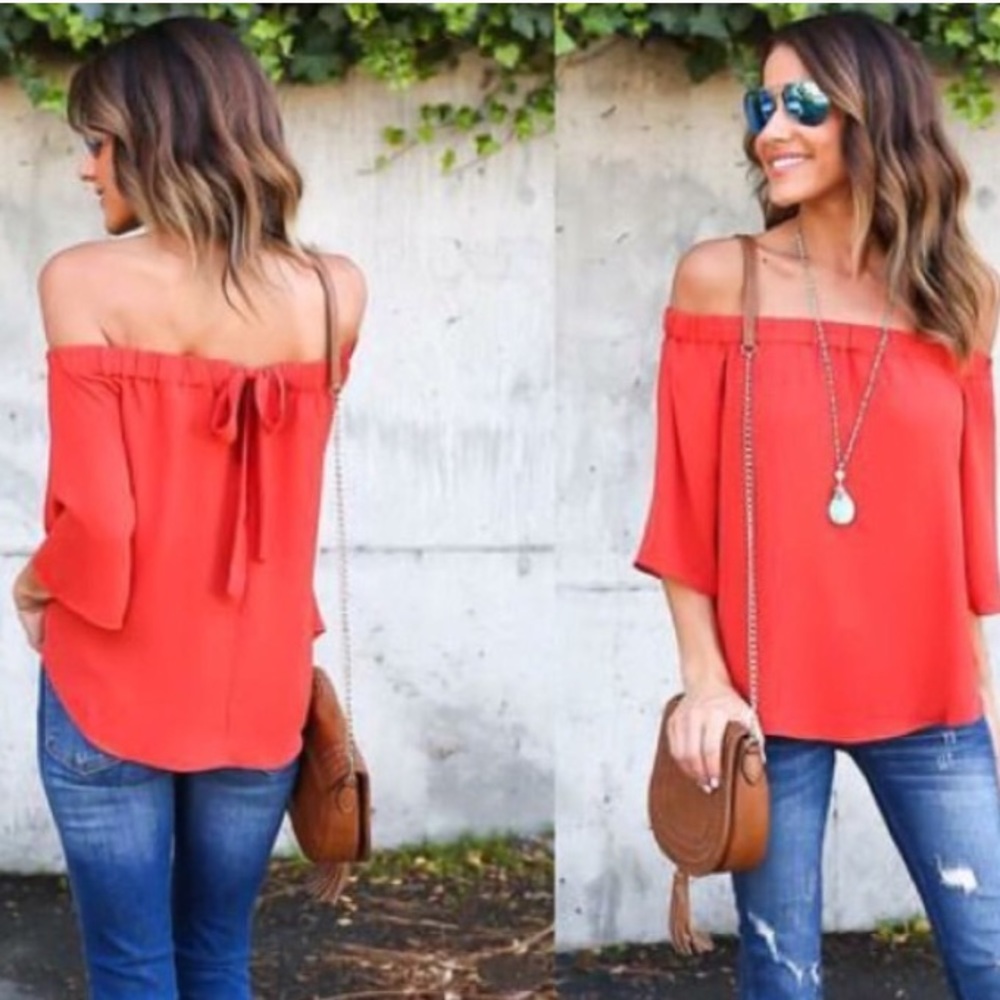 NWT Red off the shoulder blouse